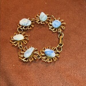 VTG Gold and Blue Gemstone Bracelet 🐈‍⬛